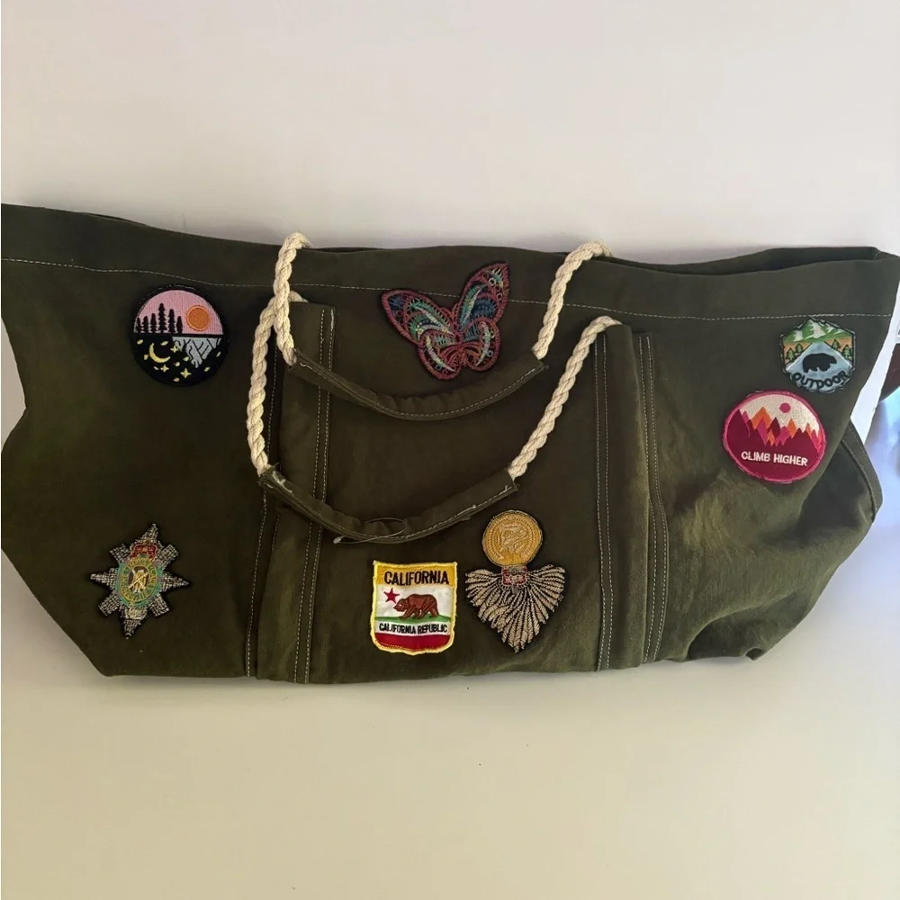 NWOT Free People Been There Badge Tote Bag